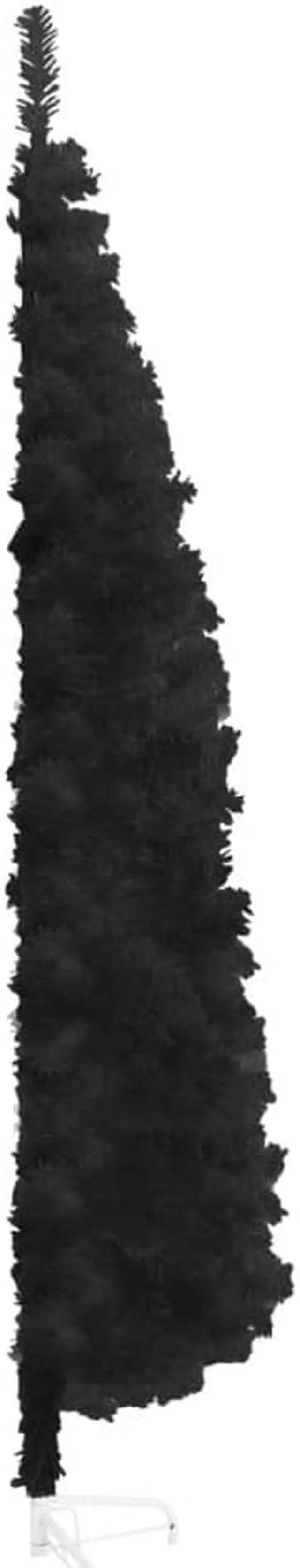 Alt view image 7 of 12 - vidaXL Christmas Tree Decor Slim Artificial Half Xmas Tree with Stand Black