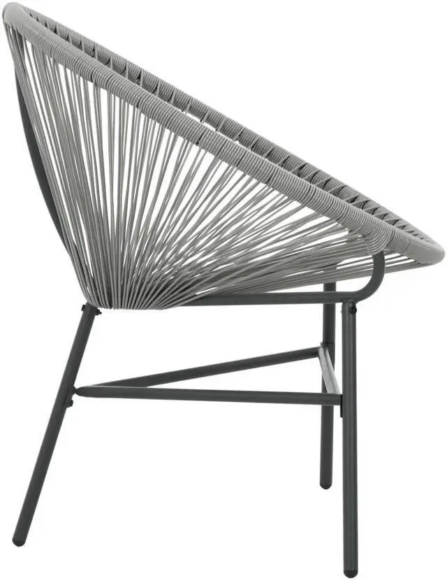 Alt view image 15 of 18 - vidaXL Patio Moon Chair Outdoor Acapulco Chair with Steel Frame Poly Rattan Gray