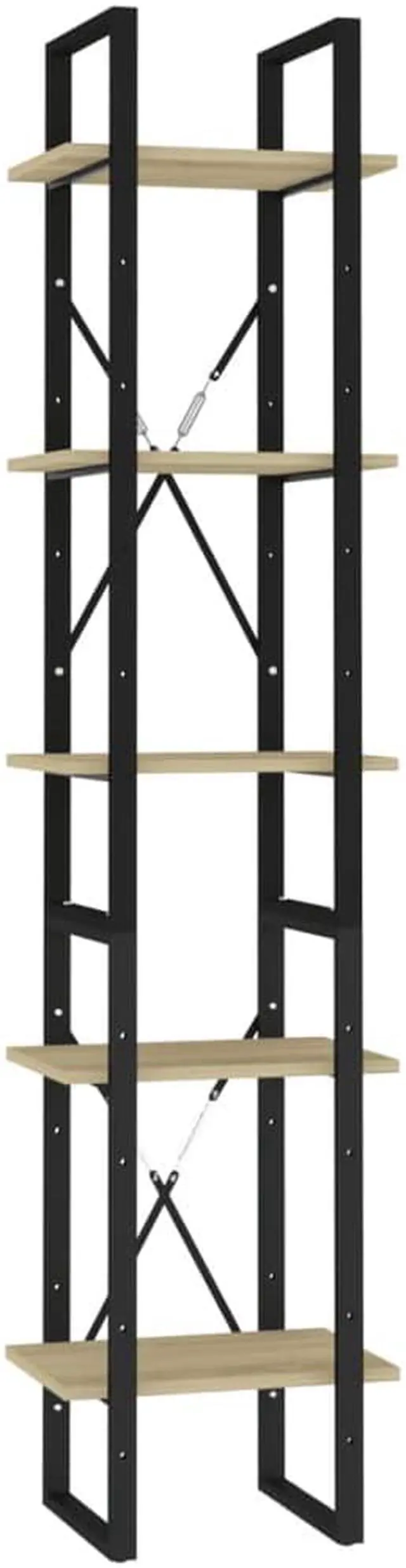 Alt view image 6 of 11 - vidaXL 5-Tier Book Cabinet Sonoma Oak 15.7"x11.8"x68.9" Engineered Wood
