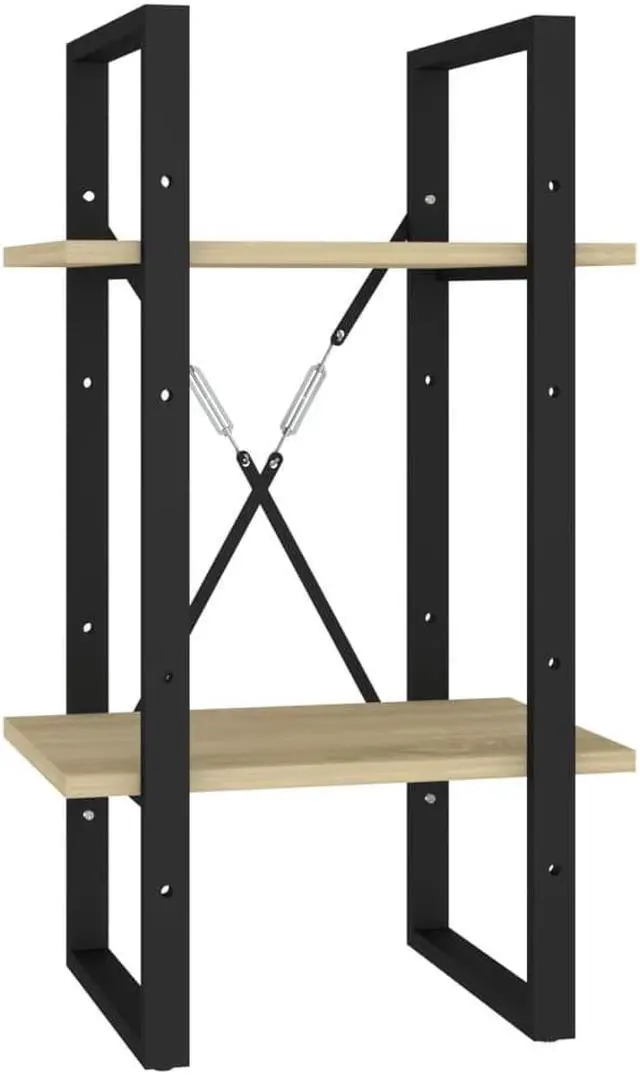 Alt view image 8 of 11 - vidaXL 5-Tier Book Cabinet Sonoma Oak 15.7"x11.8"x68.9" Engineered Wood