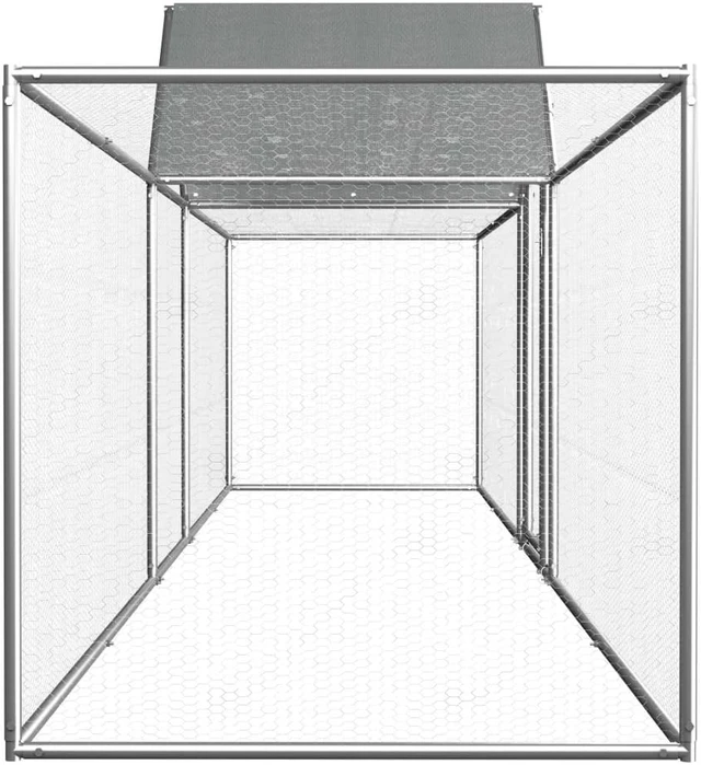 Alt view image 4 of 10 - vidaXL Chicken Coop 16.4'x3.3'x4.9' Galvanized Steel