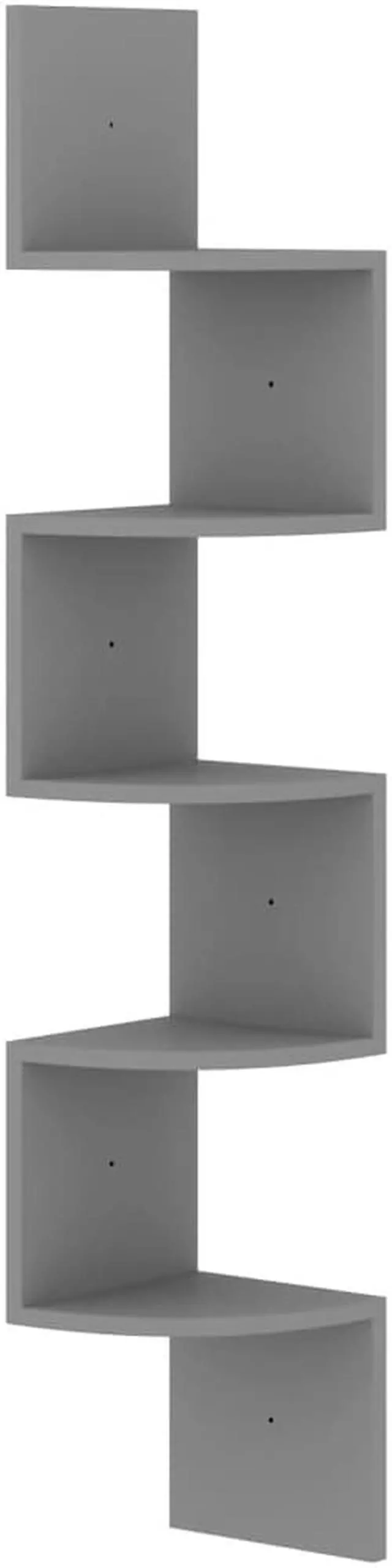 Alt view image 2 of 17 - vidaXL Wall Corner Shelf Gray 7.5"x7.5"x48.4" Engineered Wood