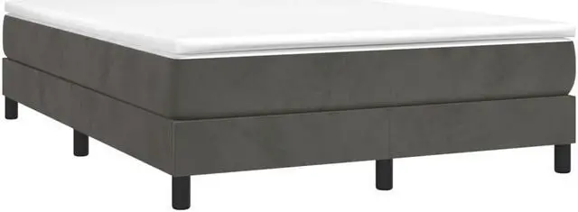 Alt view image 13 of 14 - vidaXL Bed Frame Base Bedroom Furniture Dark Gray 59.8"x79.9" Queen Velvet