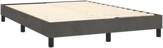 Alt view image 14 of 14 - vidaXL Bed Frame Base Bedroom Furniture Dark Gray 59.8"x79.9" Queen Velvet