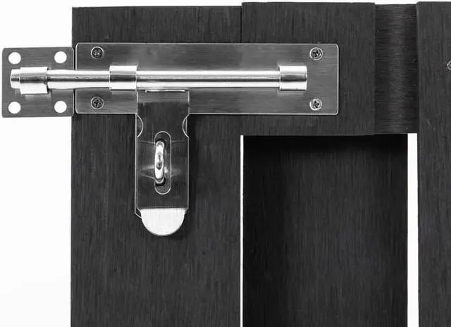 Alt view image 10 of 12 - vidaXL Garden Gate WPC 39.4"x31.5" Gray