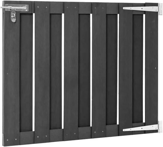 Alt view image 9 of 12 - vidaXL Garden Gate WPC 39.4"x31.5" Gray