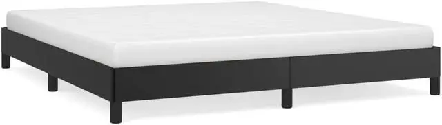 Alt view image 15 of 18 - vidaXL California King Size Bed Frame with Plywood Slats, Platform Bed Frame, Faux Leather Upholstered Mattress Foundation, No Box Spring Needed & Easy Assembly, Black, without Mattress