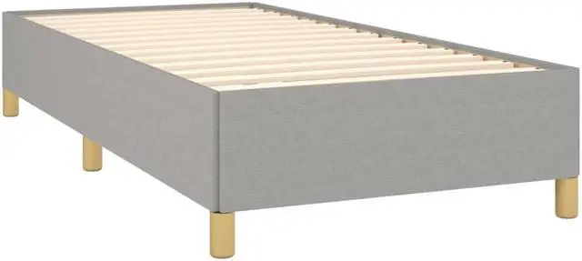 Alt view image 11 of 13 - vidaXL Twin XL Size Bed Frame with Plywood Slats, Platform Bed Frame, Fabric Upholstered Mattress Foundation, No Box Spring Needed & Easy Assembly, Light Gray, without Mattress