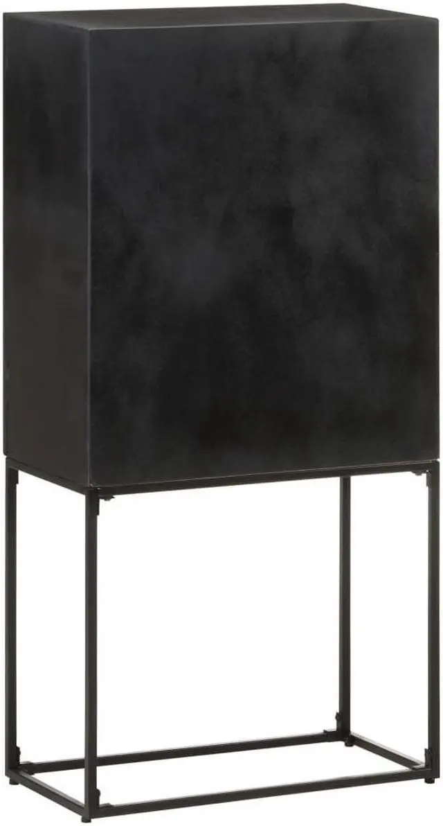 Alt view image 8 of 18 - vidaXL Sideboard Kitchen Storage Cabinet Black Solid Wood Acacia and Mango