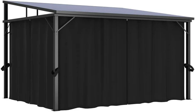 Alt view image 8 of 10 - vidaXL Gazebo with Curtain 13.3'x9.6'x8' Anthracite