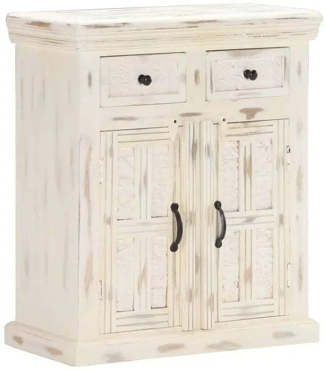 Alt view image 12 of 18 - vidaXL Sideboard Storage Side Cabinet for Living Room White Solid Wood Mango