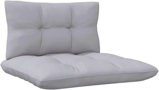 Alt view image 9 of 15 - vidaXL 2-Seater Patio Sofa with Gray Cushions Solid Pinewood