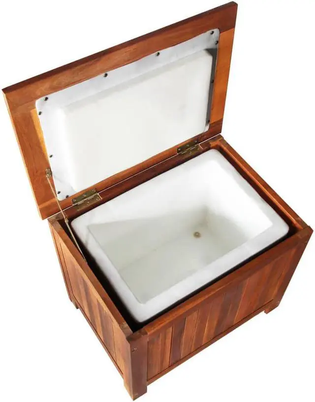 Alt view image 10 of 10 - vidaXL Ice Box Solid Acacia Wood 24.8"x17.3"x19.7"