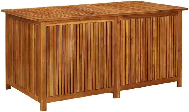 Alt view image 7 of 12 - vidaXL Garden Storage Box 59"x31.4"x29.5" Solid Acacia Wood