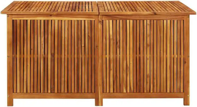 Alt view image 8 of 12 - vidaXL Garden Storage Box 59"x31.4"x29.5" Solid Acacia Wood