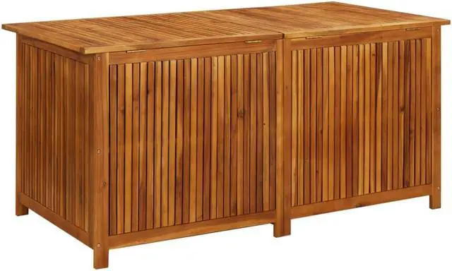 Alt view image 10 of 12 - vidaXL Garden Storage Box 59"x31.4"x29.5" Solid Acacia Wood