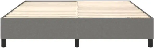 Alt view image 16 of 16 - vidaXL Bed Frame Upholstered Bedroom Furniture Dark Gray 76"x79.9" King Fabric