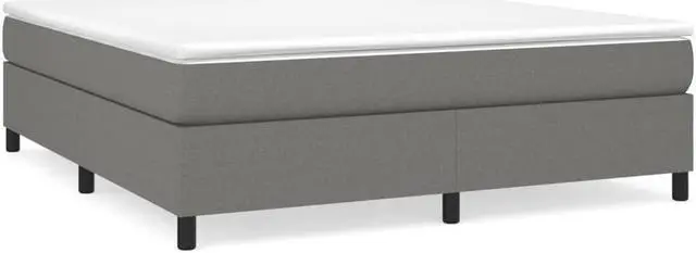 Alt view image 14 of 16 - vidaXL Bed Frame Upholstered Bedroom Furniture Dark Gray 76"x79.9" King Fabric