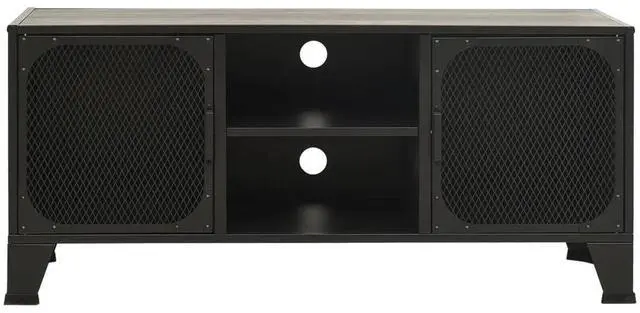 Alt view image 14 of 18 - vidaXL TV Stand TV Console Sideboard Media Unit Cupboard Gray Metal and MDF
