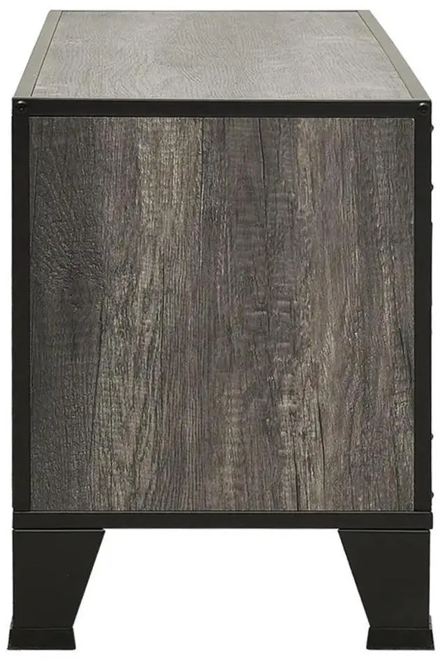 Alt view image 15 of 18 - vidaXL TV Stand TV Console Sideboard Media Unit Cupboard Gray Metal and MDF