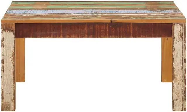 Alt view image 8 of 18 - vidaXL Coffee Table 31.5"x31.5"x15.7" Solid Reclaimed Wood