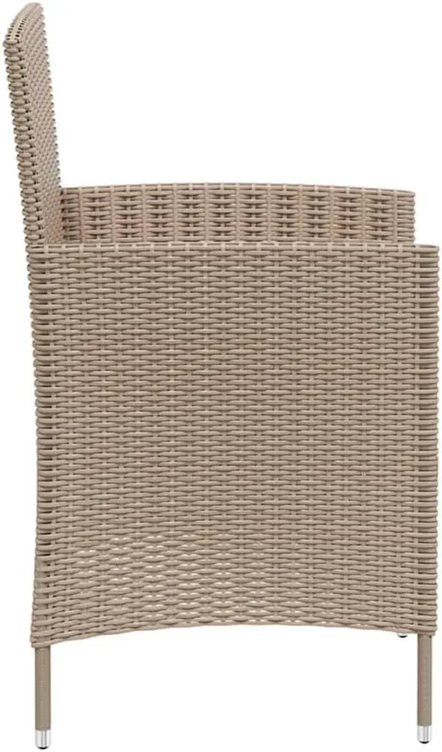 Alt view image 10 of 18 - vidaXL Patio Chairs with Cushions 2 pcs Poly Rattan Beige