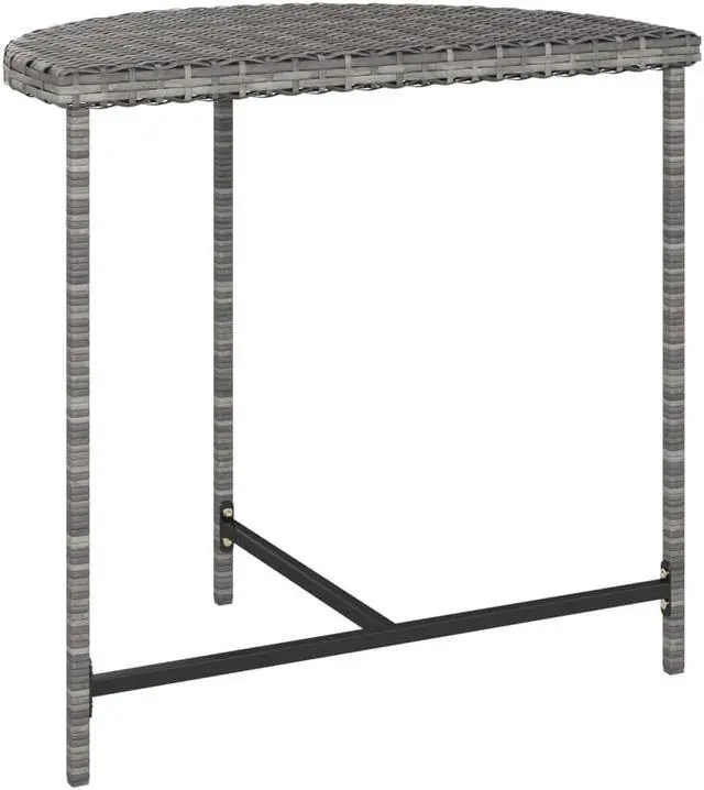 Alt view image 3 of 17 - vidaXL Patio Table Gray 31.5"x19.7"x29.5" Poly Rattan