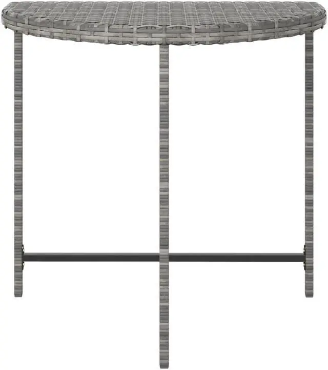 Alt view image 4 of 17 - vidaXL Patio Table Gray 31.5"x19.7"x29.5" Poly Rattan