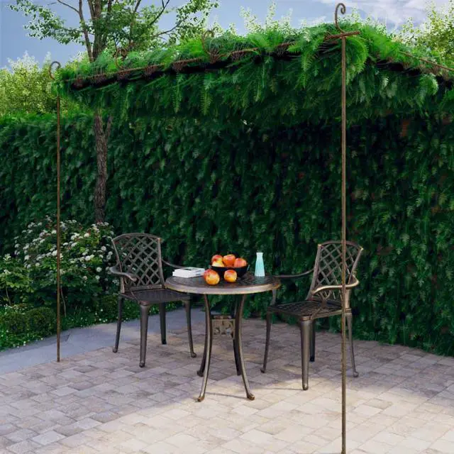 Alt view image 4 of 10 - vidaXL Garden Rose Arch Antique Brown 13.1'x9.8'x8.2' Iron