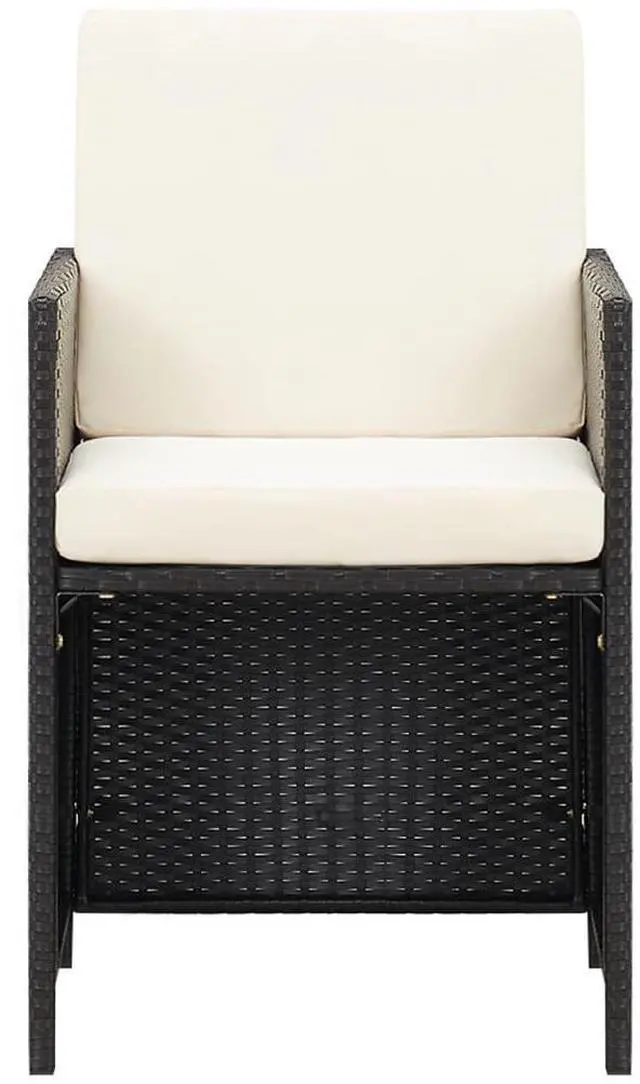 Alt view image 6 of 15 - vidaXL Patio Chairs 4 pcs Poly Rattan Black