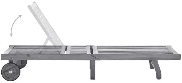 Alt view image 8 of 12 - vidaXL Patio Sun Lounger with Cushion Gray Solid Acacia Wood