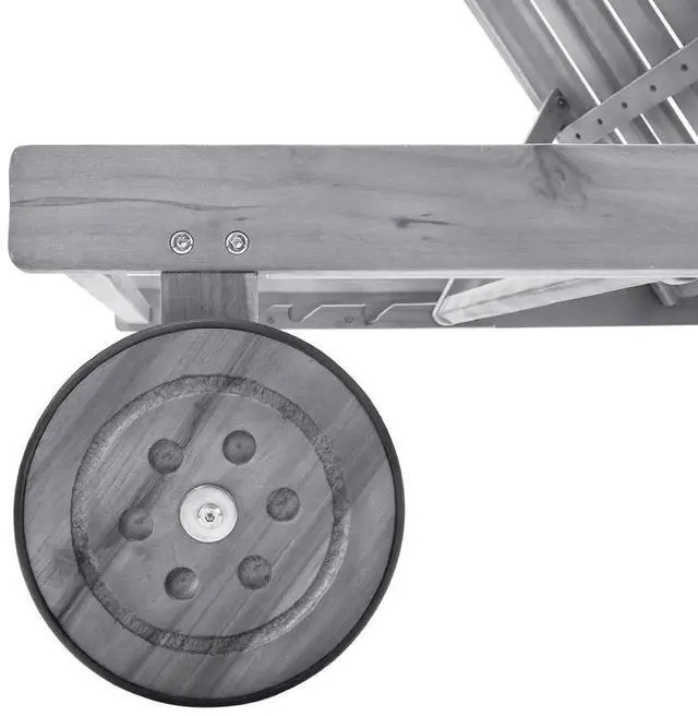 Alt view image 9 of 12 - vidaXL Patio Sun Lounger with Cushion Gray Solid Acacia Wood