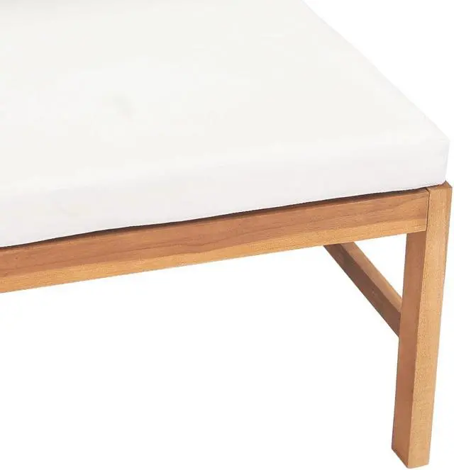 Alt view image 9 of 15 - vidaXL Middle Sofa with Cream Cushions Solid Teak Wood