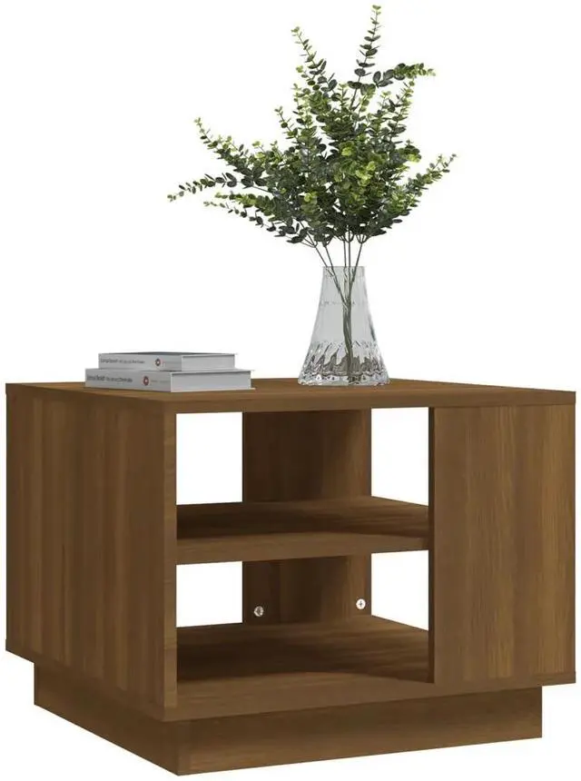Alt view image 14 of 16 - vidaXL Coffee Table Brown Oak Engineered Wood Side Tea Sofa Table Furniture