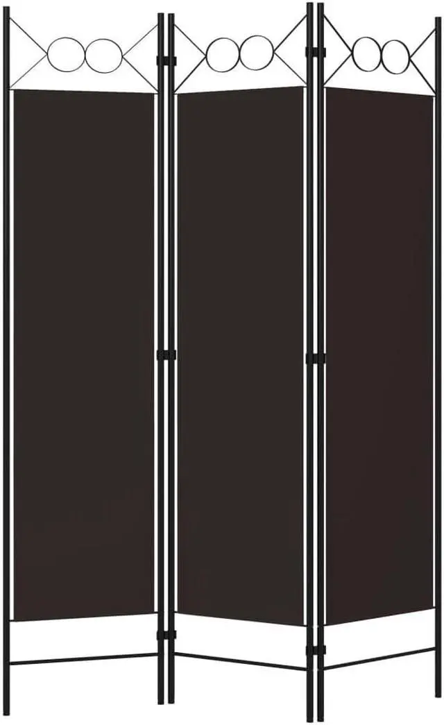 Alt view image 8 of 12 - vidaXL 3-Panel Room Divider Brown 47.2"x70.9"