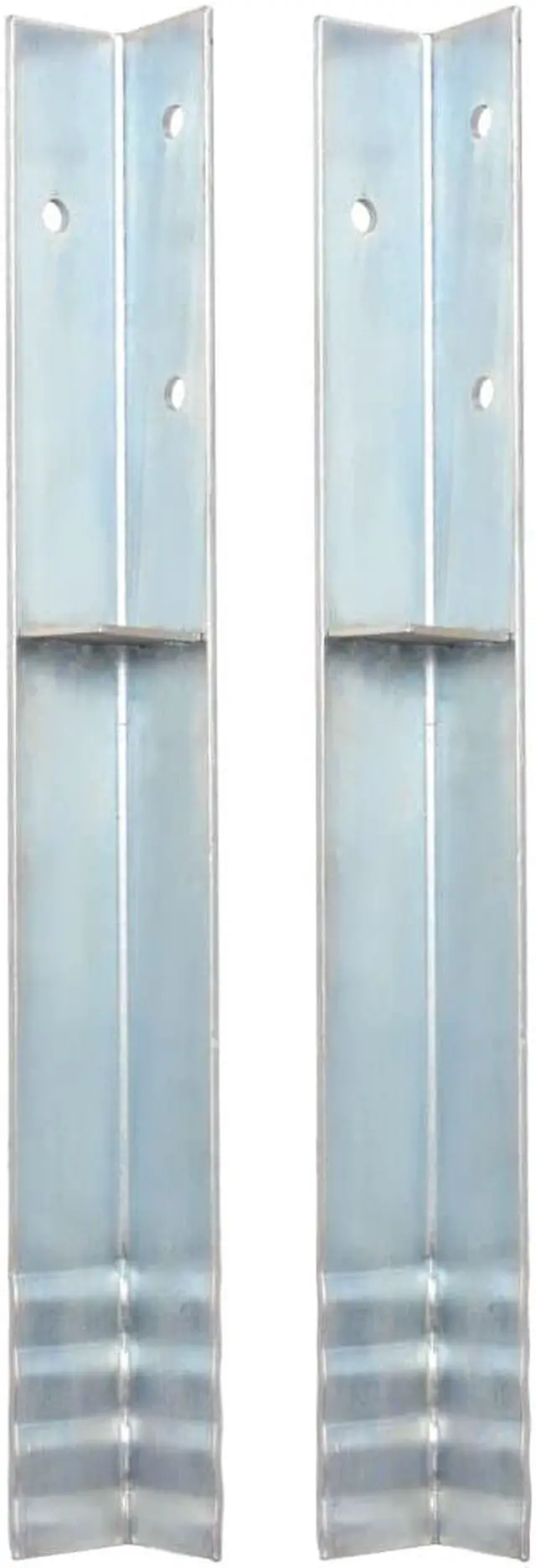 Alt view image 4 of 8 - vidaXL L-shaped Ground Anchors 2 pcs Galvanised Steel 2"x2"x19.7"