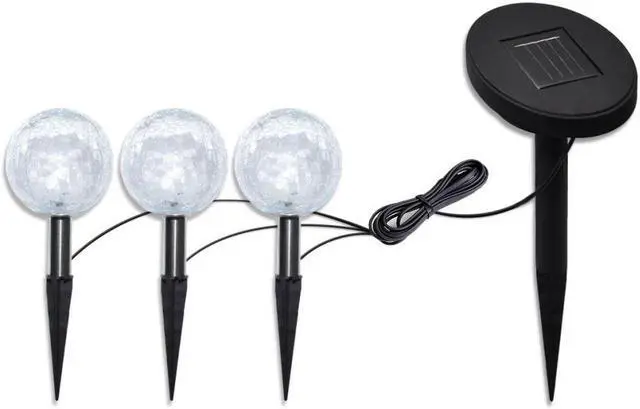 Alt view image 8 of 13 - vidaXL Outdoor Pathway Light LED Solar Walkway Light with Ground Spike 3 pcs
