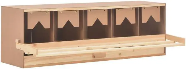 Main image of vidaXL Chicken Laying Nest 5 Compartments 46.1"x13"x15" Solid Pine Wood