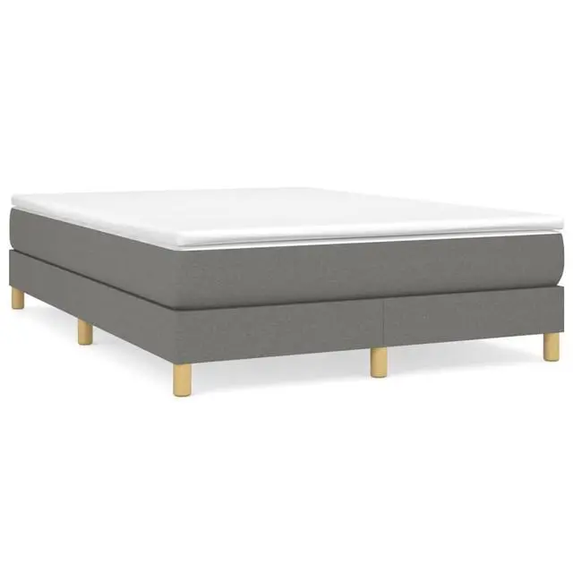 Alt view image 14 of 17 - vidaXL Bed Frame Platform Bed for Bedroom Dark Gray 53.9"x74.8" Full Fabric