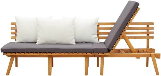 Alt view image 10 of 12 - vidaXL Day Bed 78.7"x25.6" Solid Acacia Wood