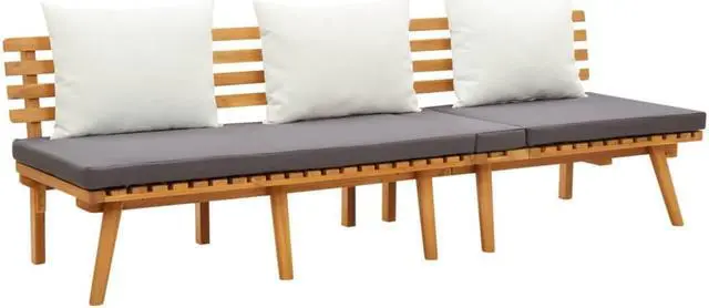 Alt view image 7 of 12 - vidaXL Day Bed 78.7"x25.6" Solid Acacia Wood