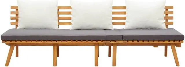 Alt view image 8 of 12 - vidaXL Day Bed 78.7"x25.6" Solid Acacia Wood