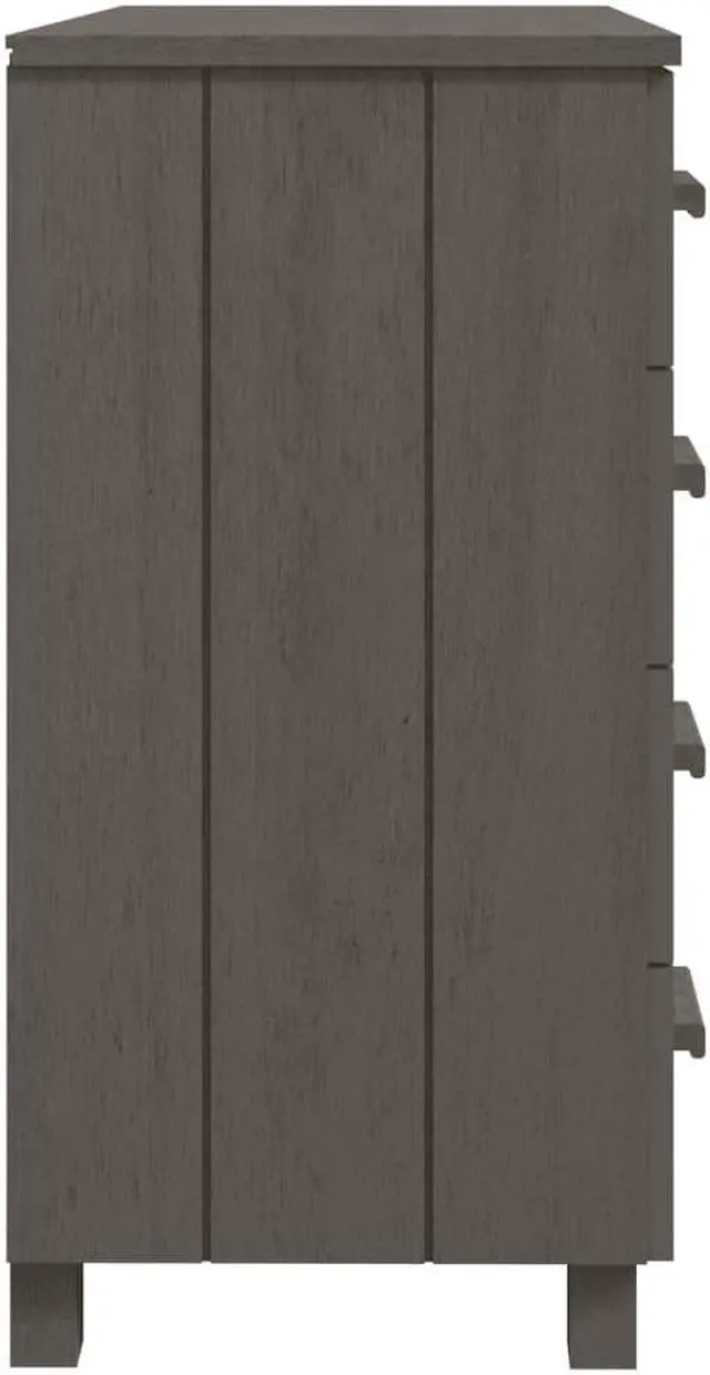 Alt view image 2 of 14 - vidaXL Sideboard HAMAR Light Gray 31.1"x15.7"x31.5" Solid Wood Pine