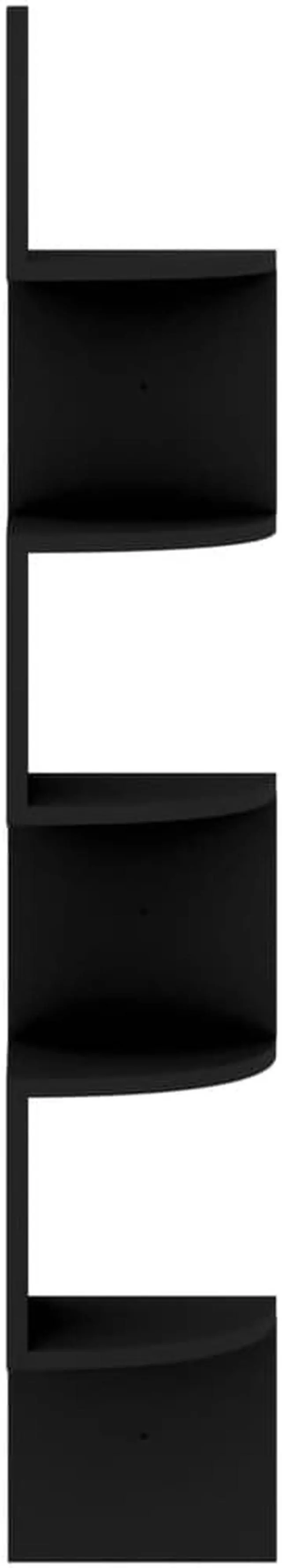 Alt view image 4 of 17 - vidaXL Wall Corner Shelf Black 7.5"x7.5"x48.4" Engineered Wood