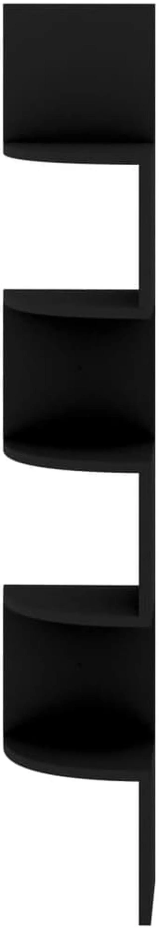 Alt view image 5 of 17 - vidaXL Wall Corner Shelf Black 7.5"x7.5"x48.4" Engineered Wood