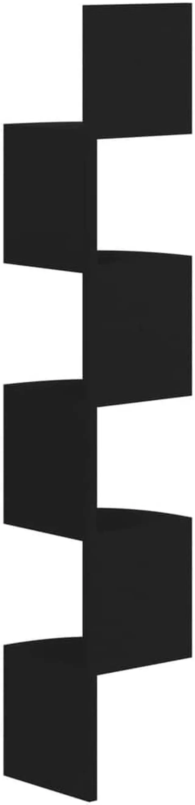 Alt view image 3 of 17 - vidaXL Wall Corner Shelf Black 7.5"x7.5"x48.4" Engineered Wood