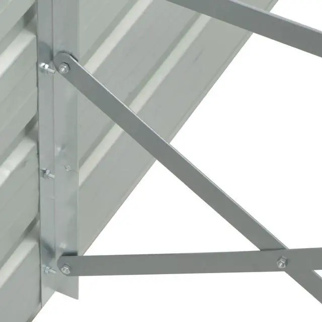 Alt view image 14 of 17 - vidaXL Raised Garden Bed Galvanized Steel Gray Patio Plant Stand Vase Planter