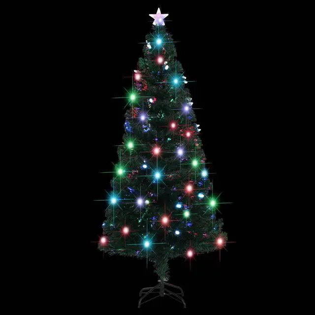 Alt view image 10 of 18 - vidaXL Artificial Christmas Tree with Stand/LED 70.9" Fiber Optic