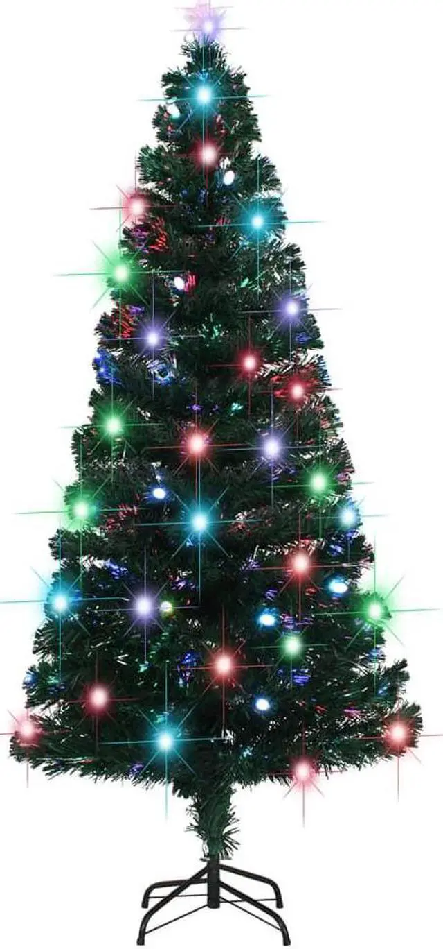 Alt view image 9 of 18 - vidaXL Artificial Christmas Tree with Stand/LED 70.9" Fiber Optic