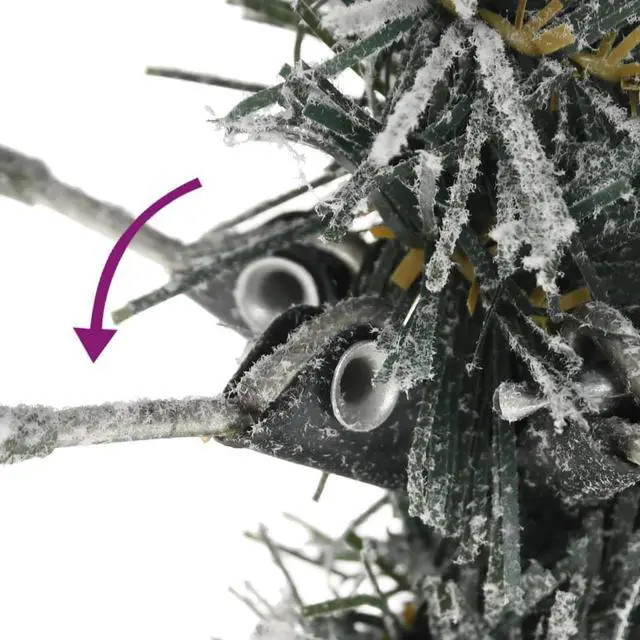 Alt view image 6 of 13 - vidaXL Christmas Tree Slim Artificial Xmas Tree with Flocked Snow PVC and PE